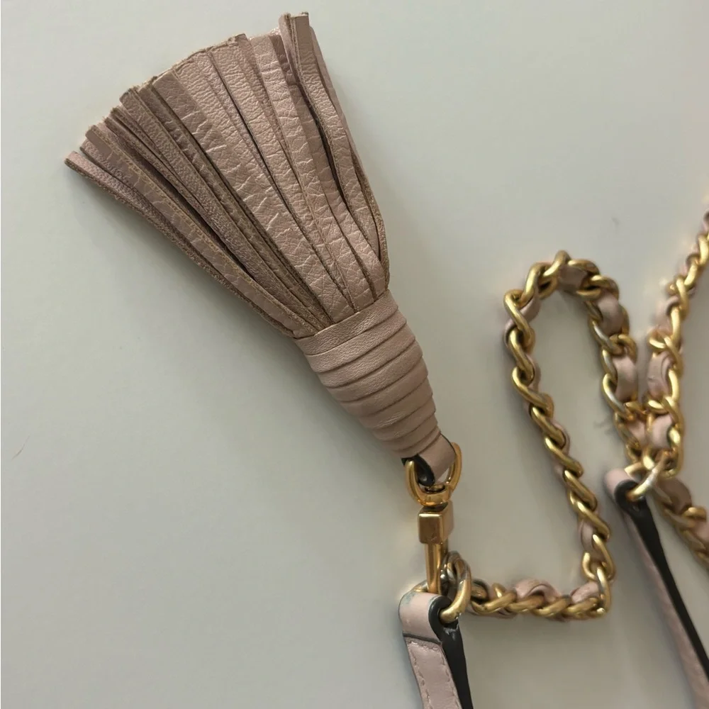 TORY BURCH Fleming Shell Pink Leather Convertible Shoulder Bag $498+ - Picture 7 of 12